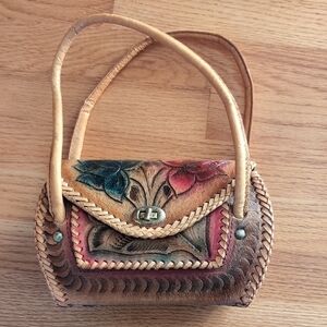 Handcrafted Leather Floral Bag